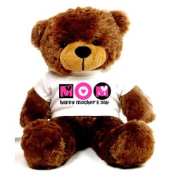 2 feet big brown teddy bear wearing a Mother's Day T-shirt